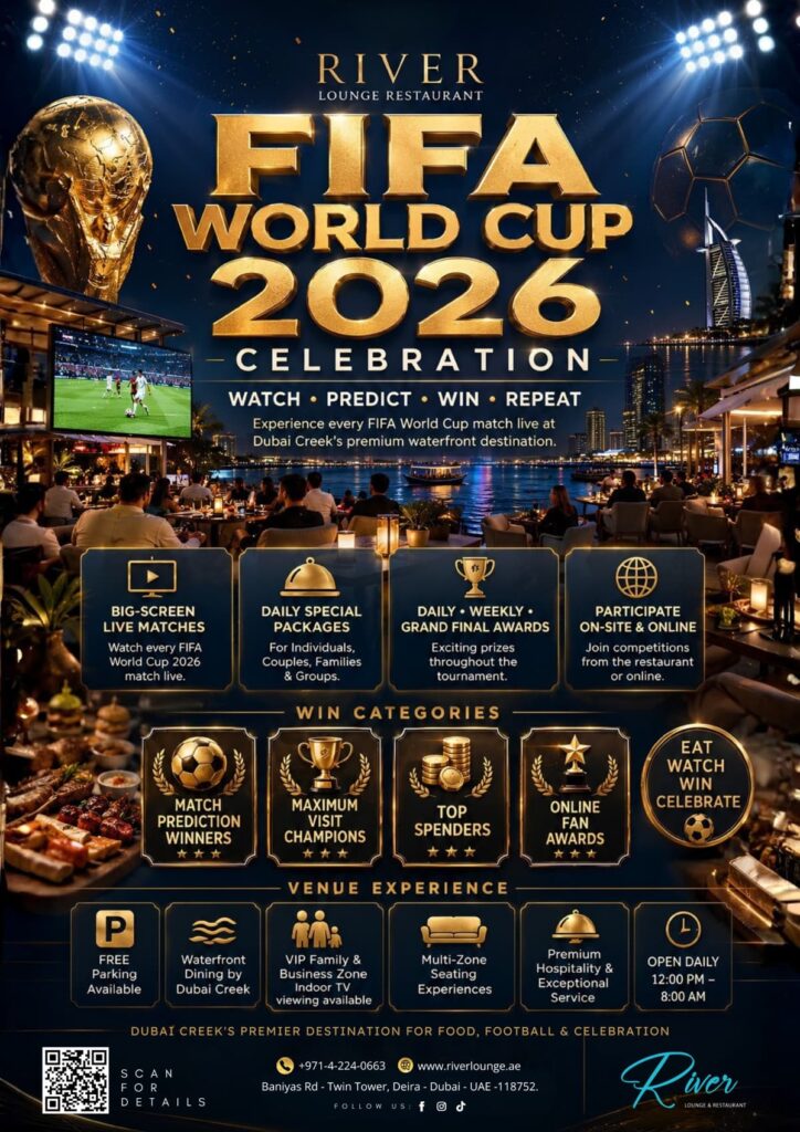 FIFA World Cup 2026 rewards prizes and prediction contests at River Lounge Dubai Creek